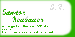 sandor neubauer business card